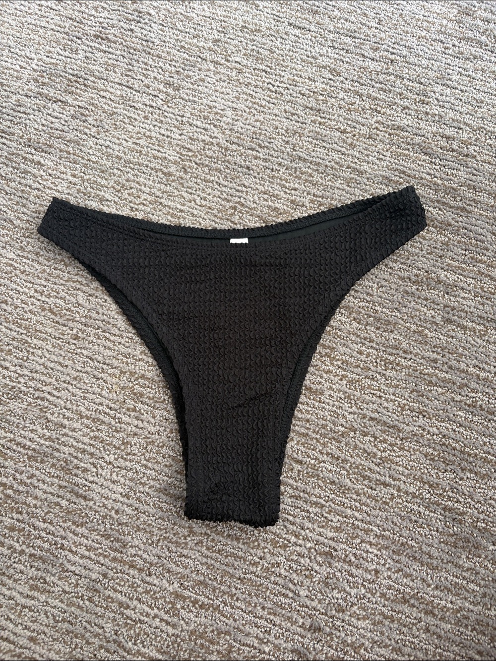 Black Textured Women’s Bikini Bottom